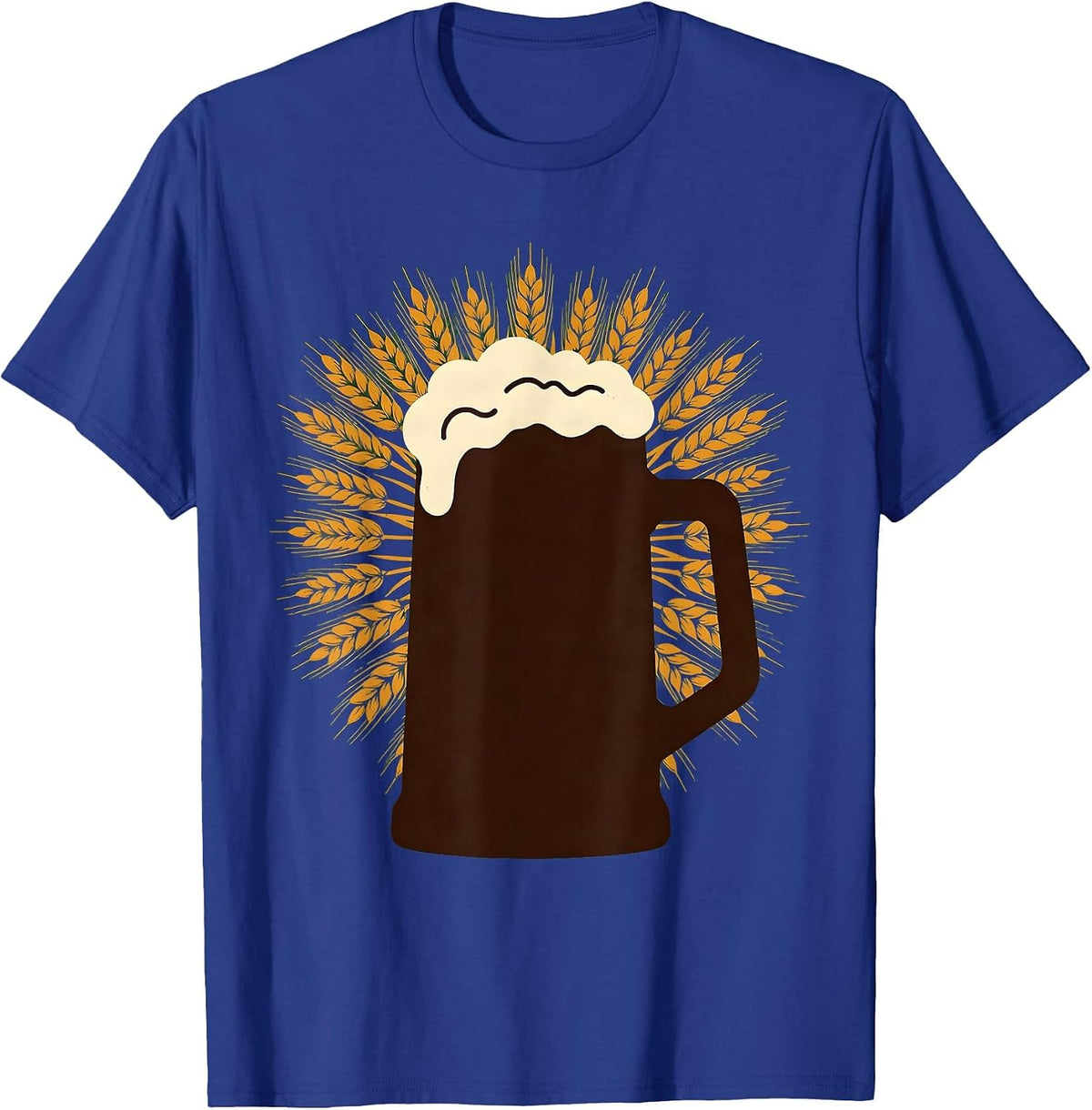 Prost Frothy Beer Mug Wheat Harvest Graphic T-Shirt - Royal Blue