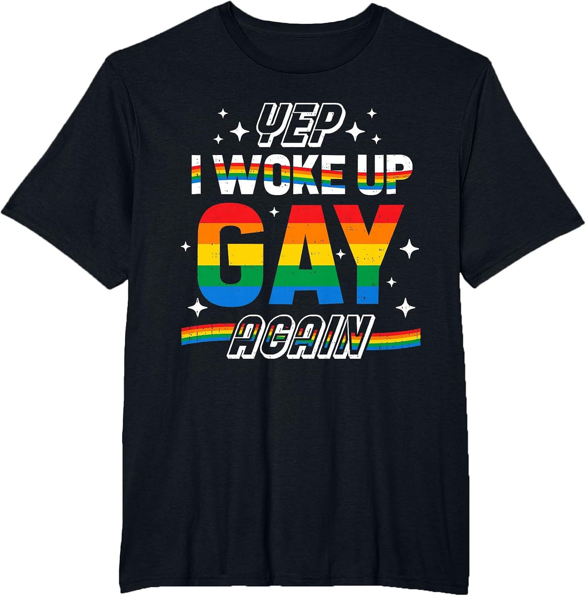Funny LGBT Woke Up Gay Pride Rainbow Queer LGBTQ Month Men T-Shirt - Black