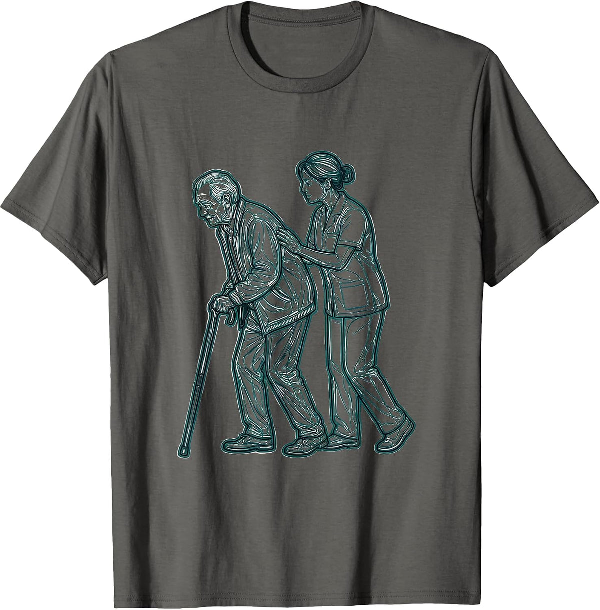 Occupational Therapy Elder Care Support Graphic T-Shirt - Asphalt Grey
