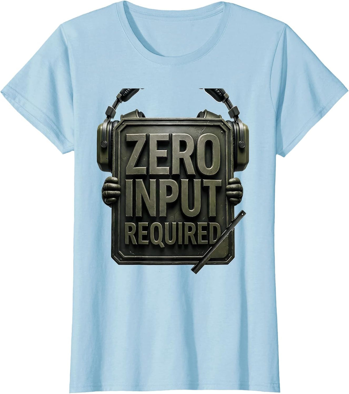 Women's Zero Input Required Funny Capybara Gamer Meme Humor T-Shirt - Baby Blue