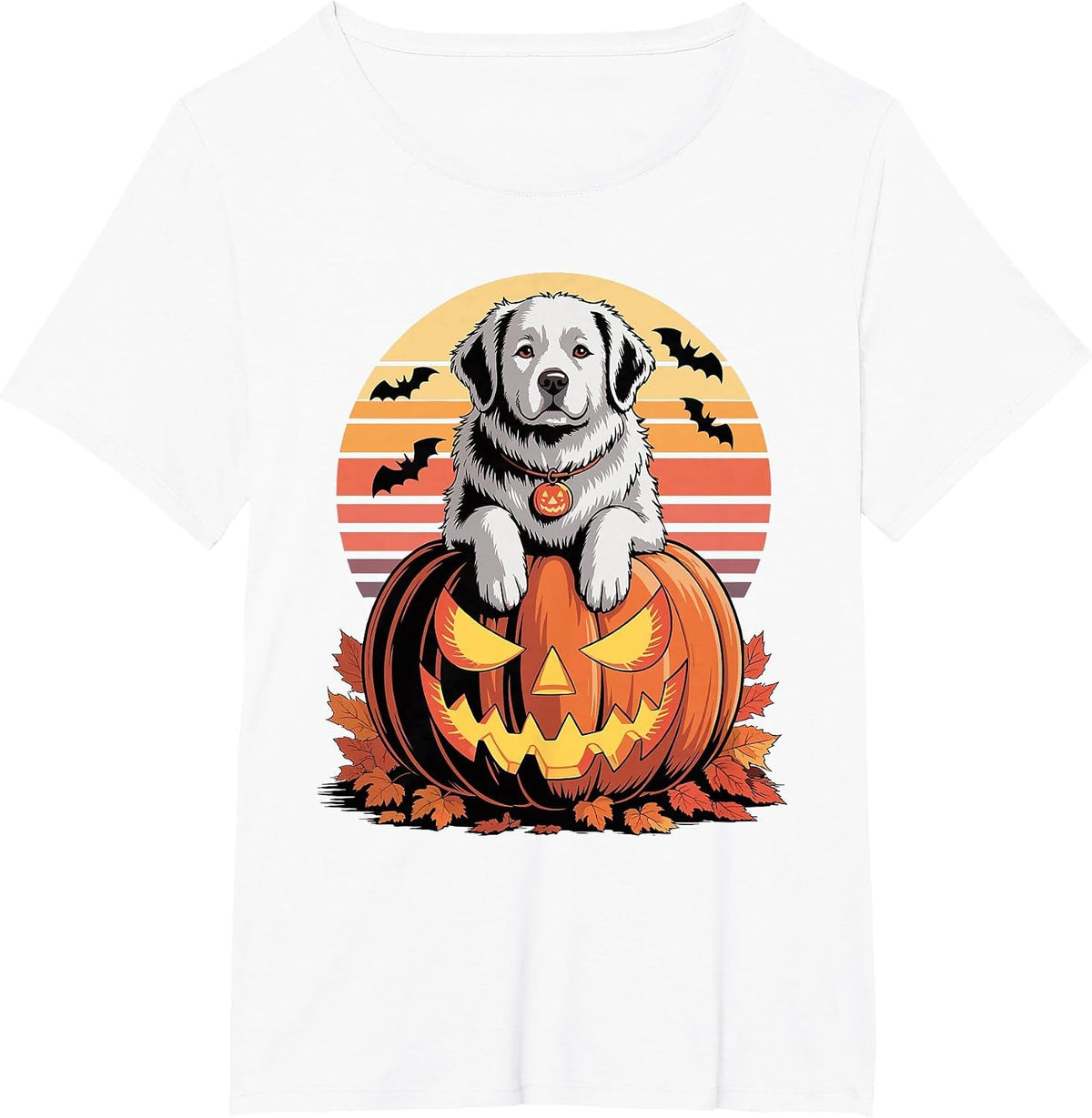Halloween Retro Great Pyrenees T-Shirt - White