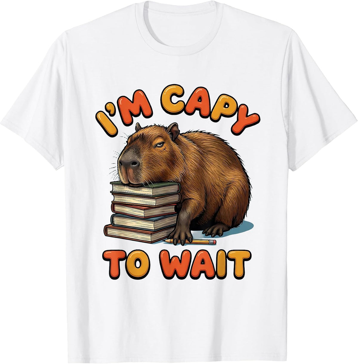 Men's I'm Capy To Wait Funny Capybara Gamer Kawaii Humor T-Shirt - White