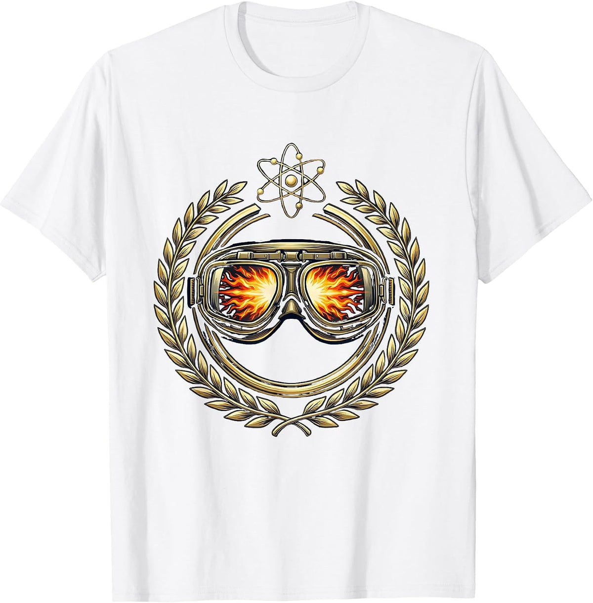 Men's Science Teacher Safety Goggles Explosion Graphic T-Shirt - White