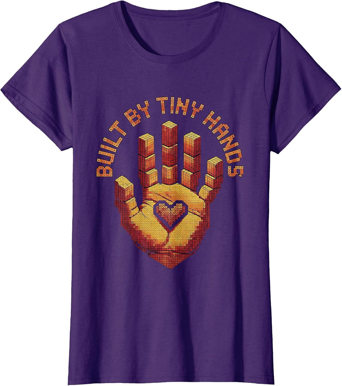 Built by Tiny Hands Preschool Teacher Design T-Shirt - Purple