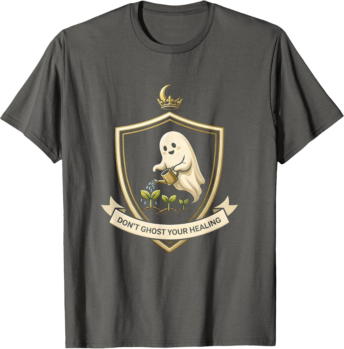 Don't Ghost Your Healing Mental Health Awareness Halloween T-Shirt - Asphalt Grey