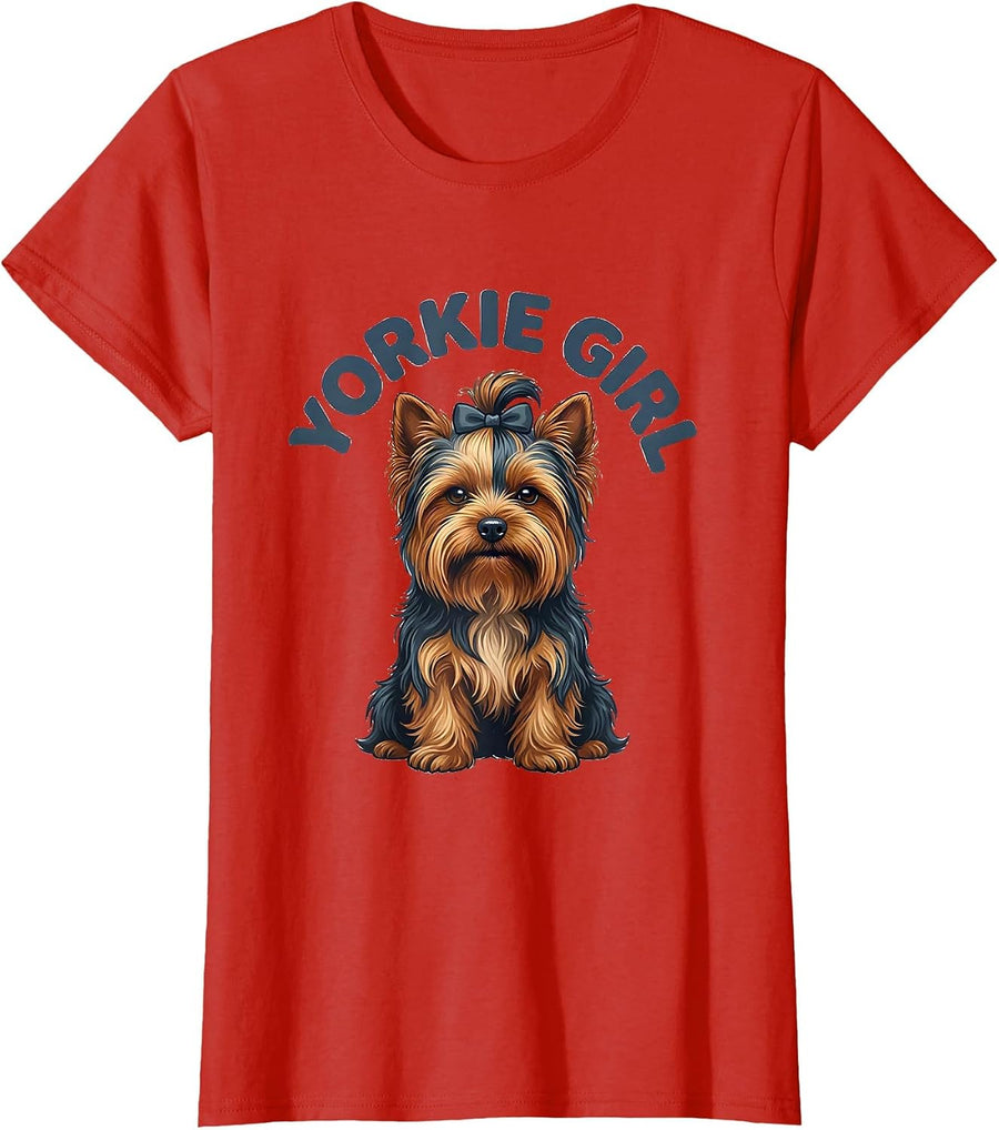 Women's Yorkie Girl Cute Yorkshire Terrier Dog Lover Breed Pride T-Shirt - Red