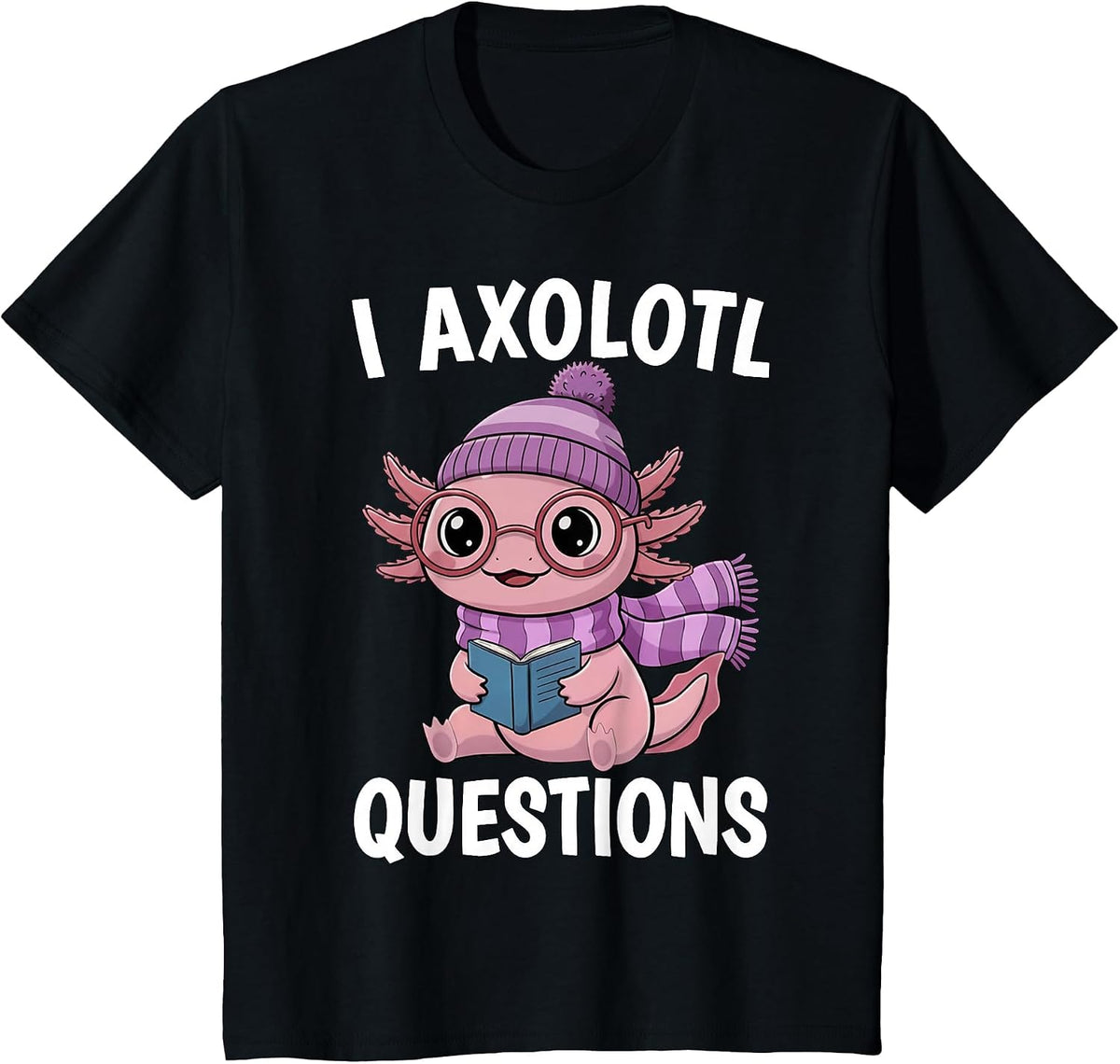 I Axolotl Questions Pink Axolotl Lover T-Shirt - Black