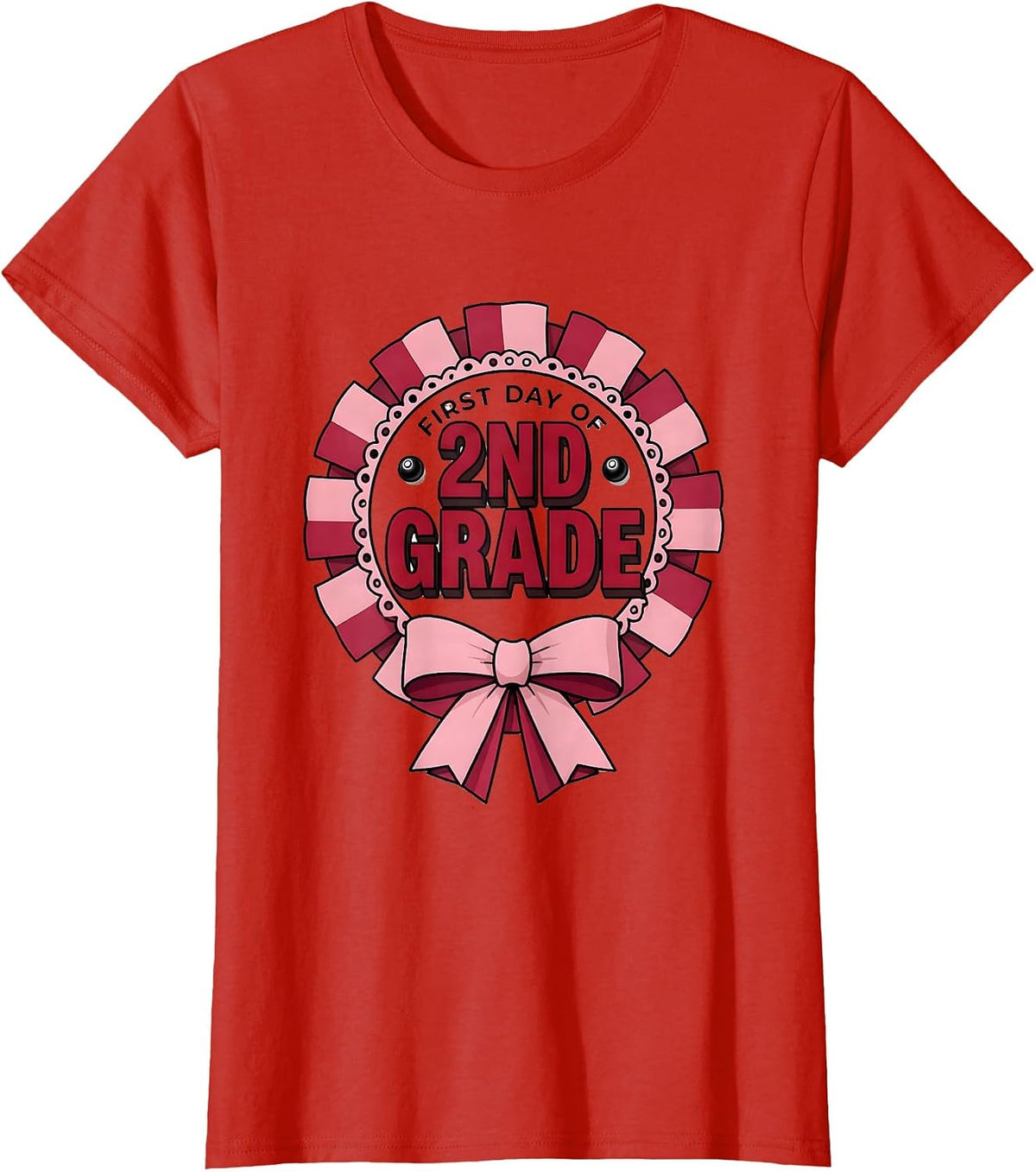 First Day Of 2nd Grade Coquette Bow Back To School Girly T-Shirt - Red