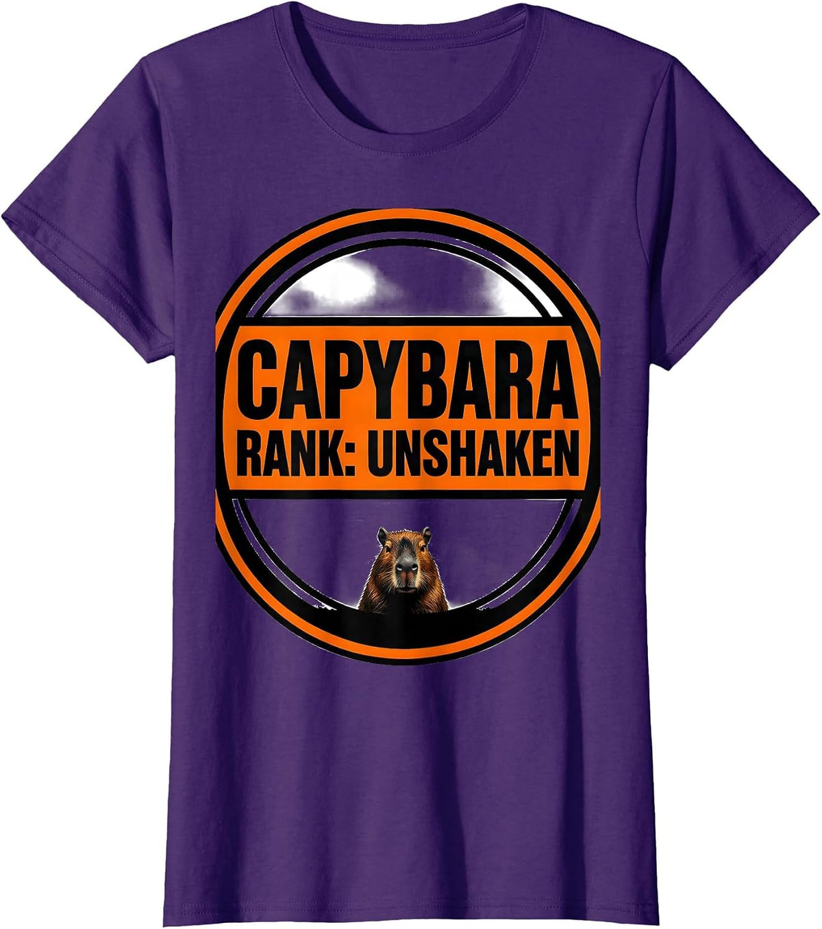Women's Capybara — Rank: Unshaken Brutalist Animal Humor T-Shirt - Purple
