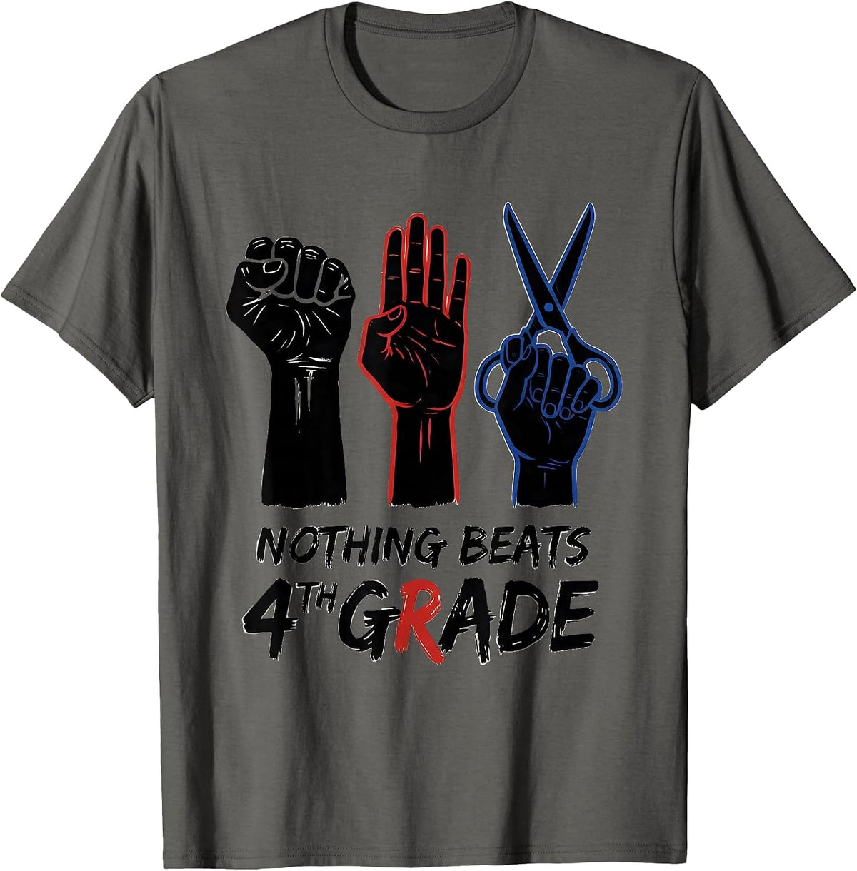 Men's Nothing Beats 4th Grade Funny Grade Team Back To School T-Shirt - Asphalt Grey