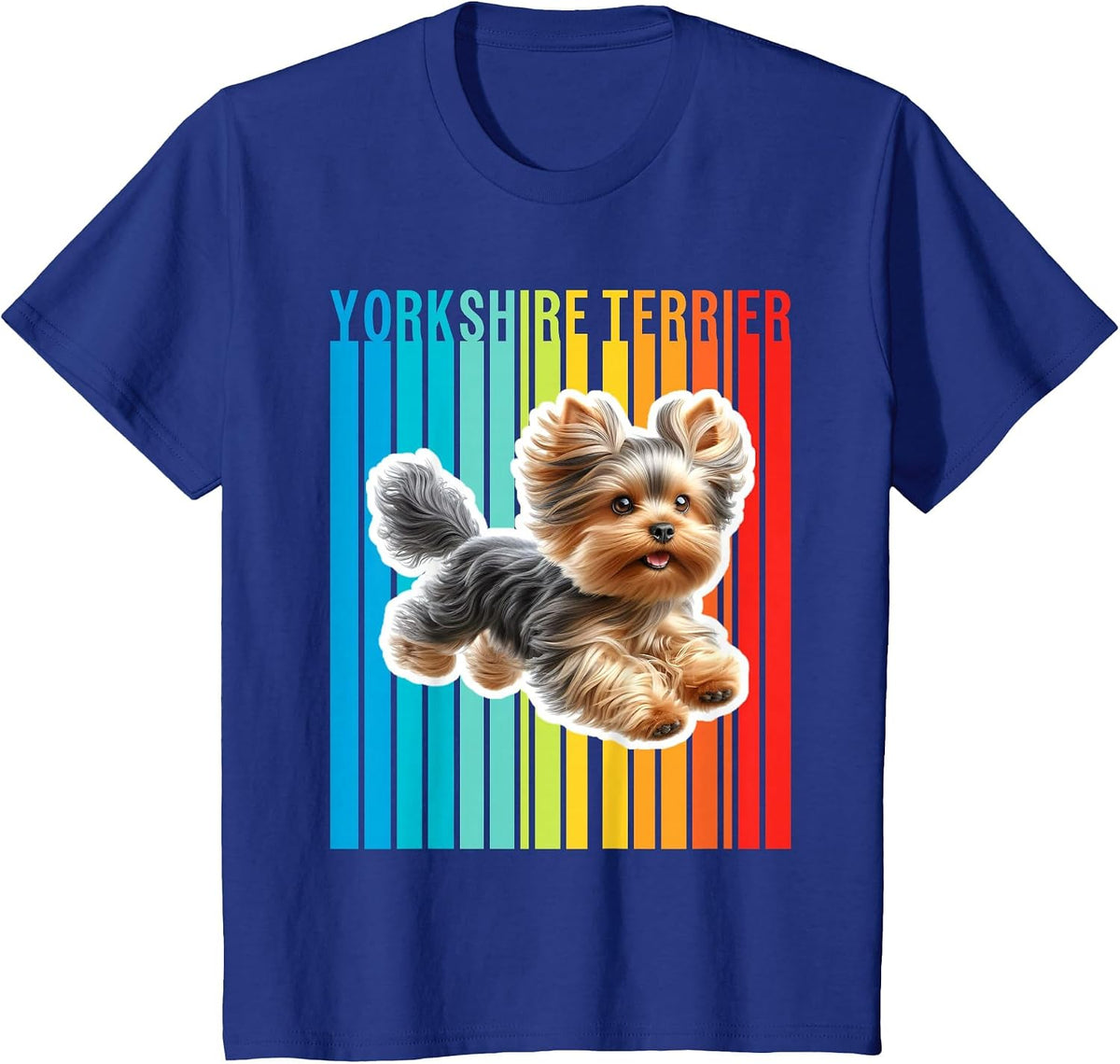 Colourful Yorkshire Terrier T-Shirt - Royal Blue