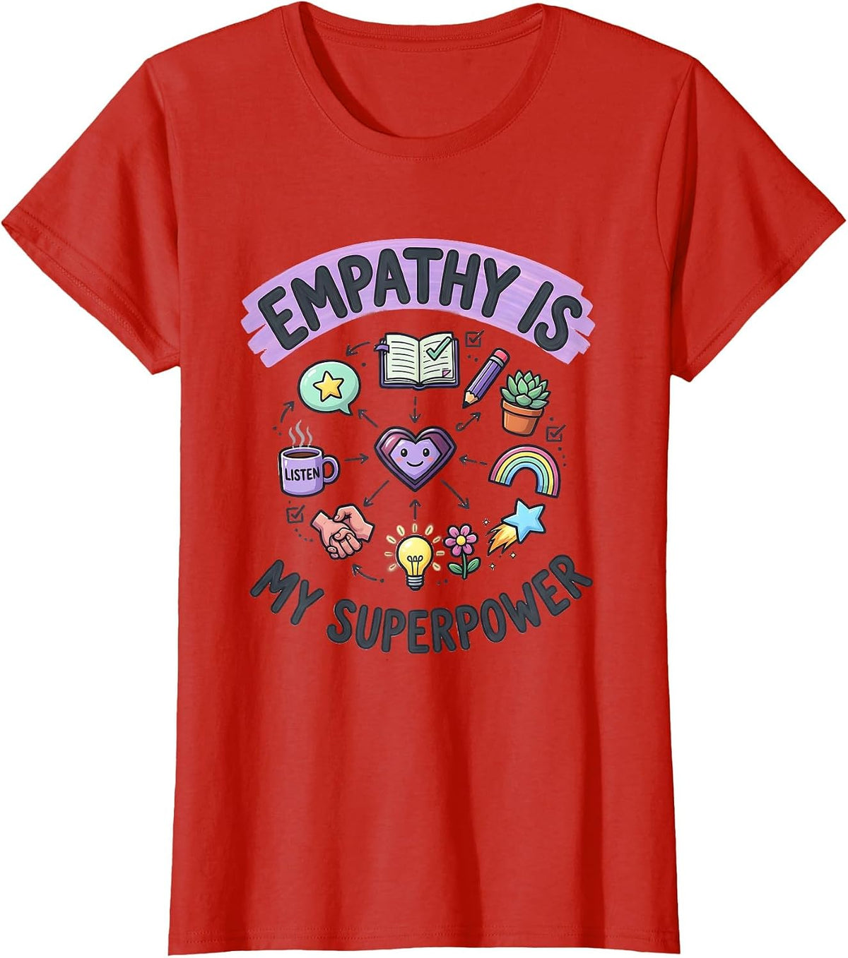 Empathy Is My Superpower School Counselor T-Shirt - Red