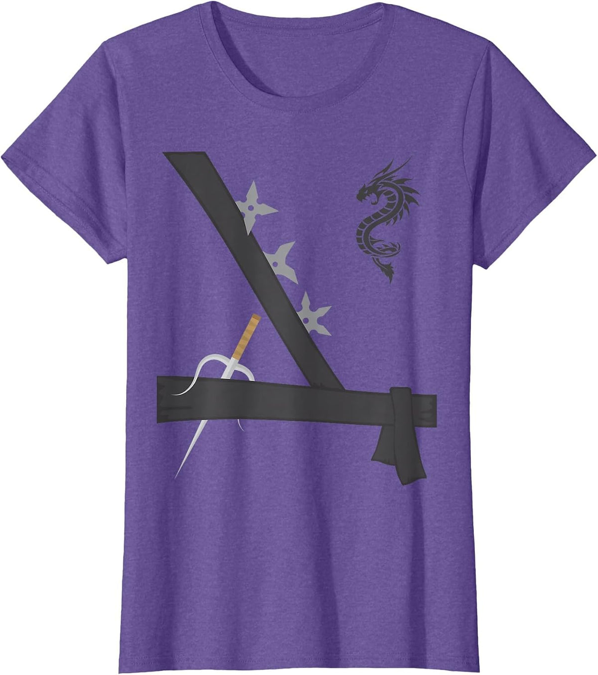 Boys Ninja Costume Easy Last Minute Halloween T-Shirt - Purple Heather