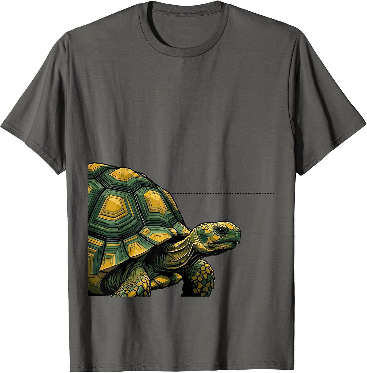 Men's Geometric Tortoise Animal Lover Humor T-Shirt - Asphalt Grey