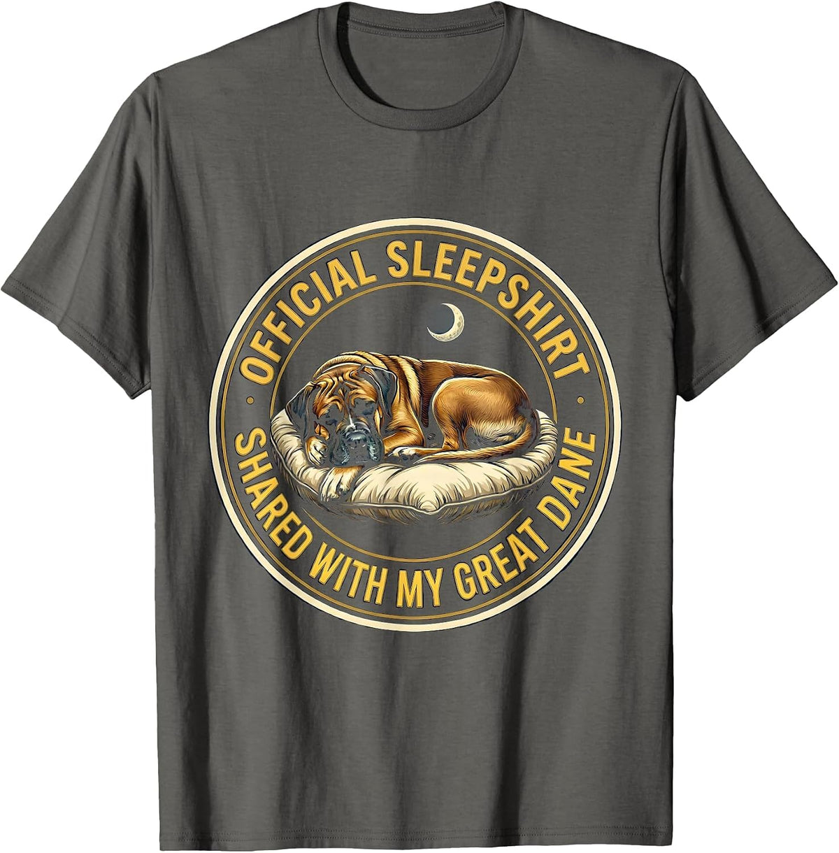 Official Sleepshirt, Shared With My Great Dane Dog Lover T-Shirt - Asphalt Grey