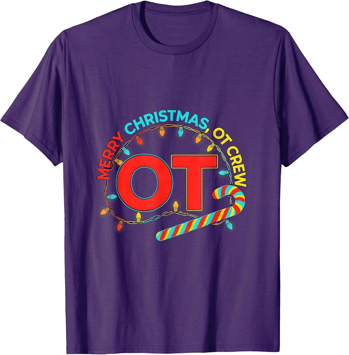 Merry Christmas, OT Crew Funny Occupational Therapy Holiday T-Shirt - Purple