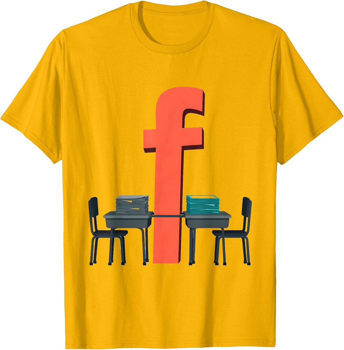 Desk Apostrophe Grammar Teacher Humor Gift T-Shirt - Golden Yellow