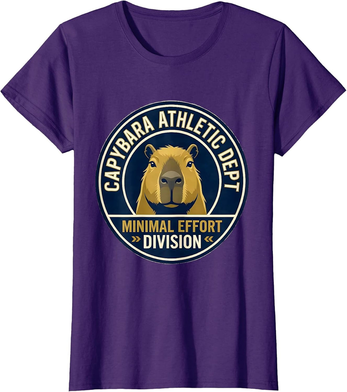 Women's Capybara Athletic Dept: Minimal Effort Division Funny T-Shirt - Purple