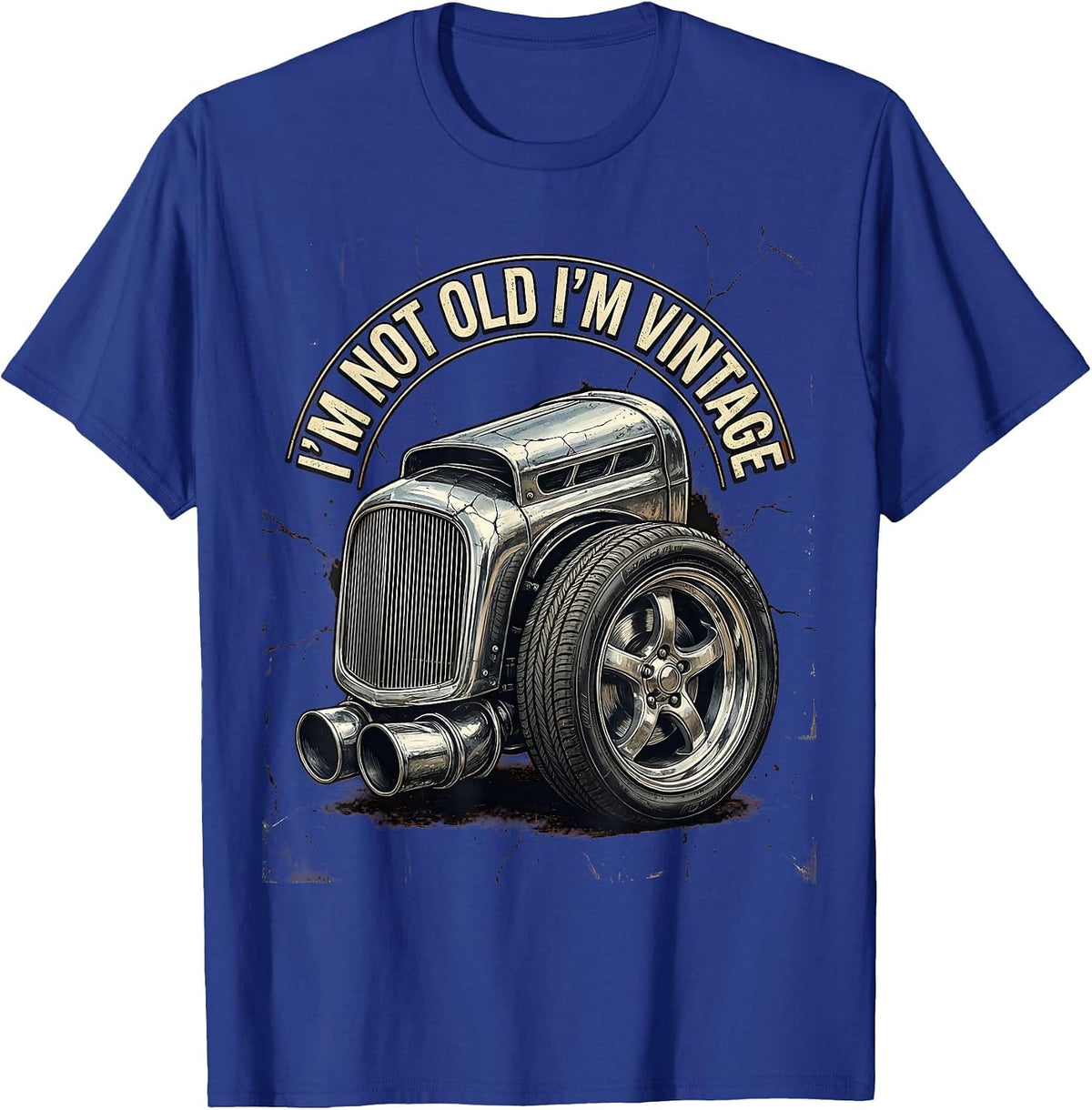 Men's I'm Not Old I'm Vintage Funny Classic Car Guy Grandpa Humor T-Shirt - Royal Blue