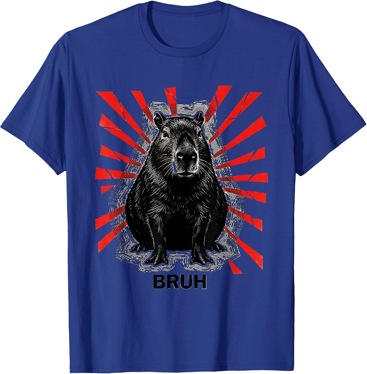 Men's Bruh Funny Capybara Animal Meme Humor T-Shirt - Royal Blue