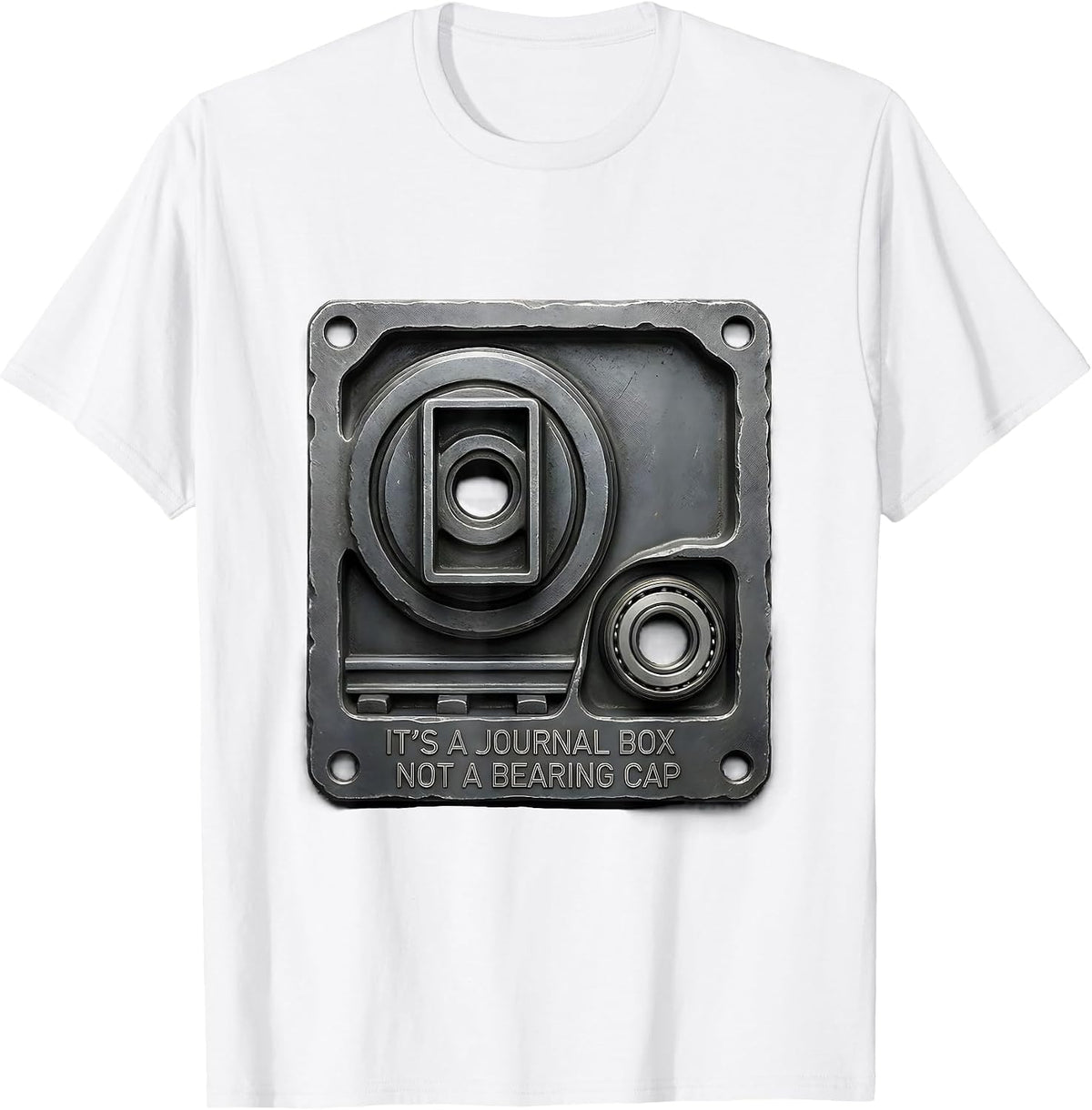 Men's It's A Journal Box, Not A Bearing Cap Funny Train Enthusiast T-Shirt - White