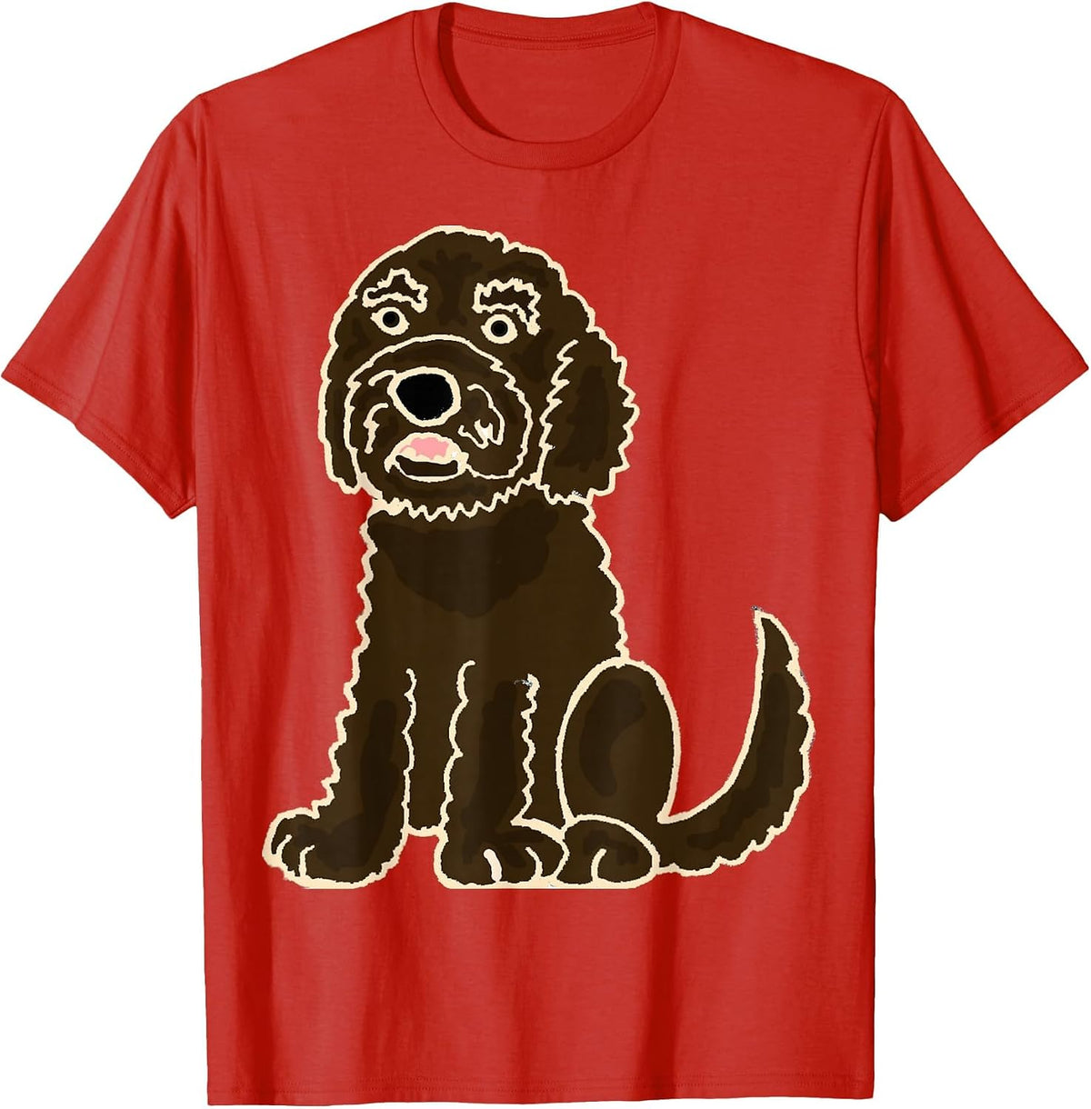 Smiletodaytees Chocolate Labradoodle Dog T-Shirt T-Shirt - Red