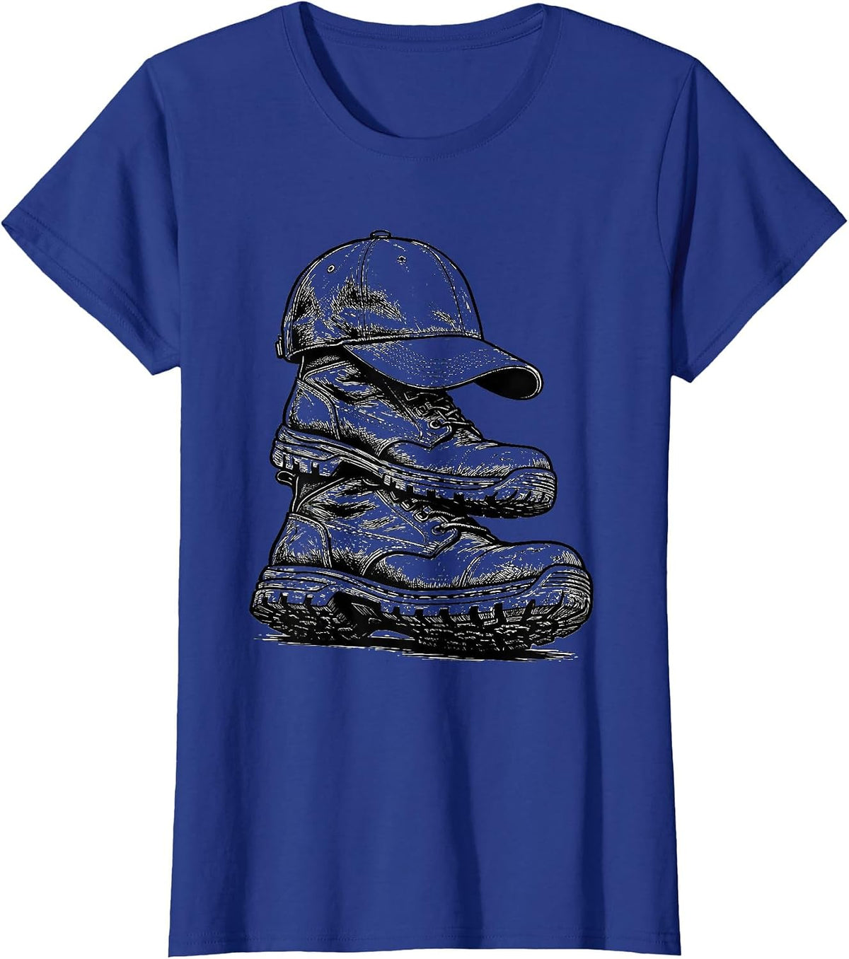 Women's Patrol Cap Duty Boots Police Identity T-Shirt - Royal Blue