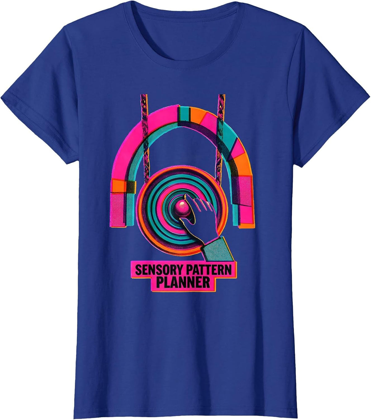 Women's Sensory Pattern Planner Occupational Therapy OT Student Gift T-Shirt - Royal Blue