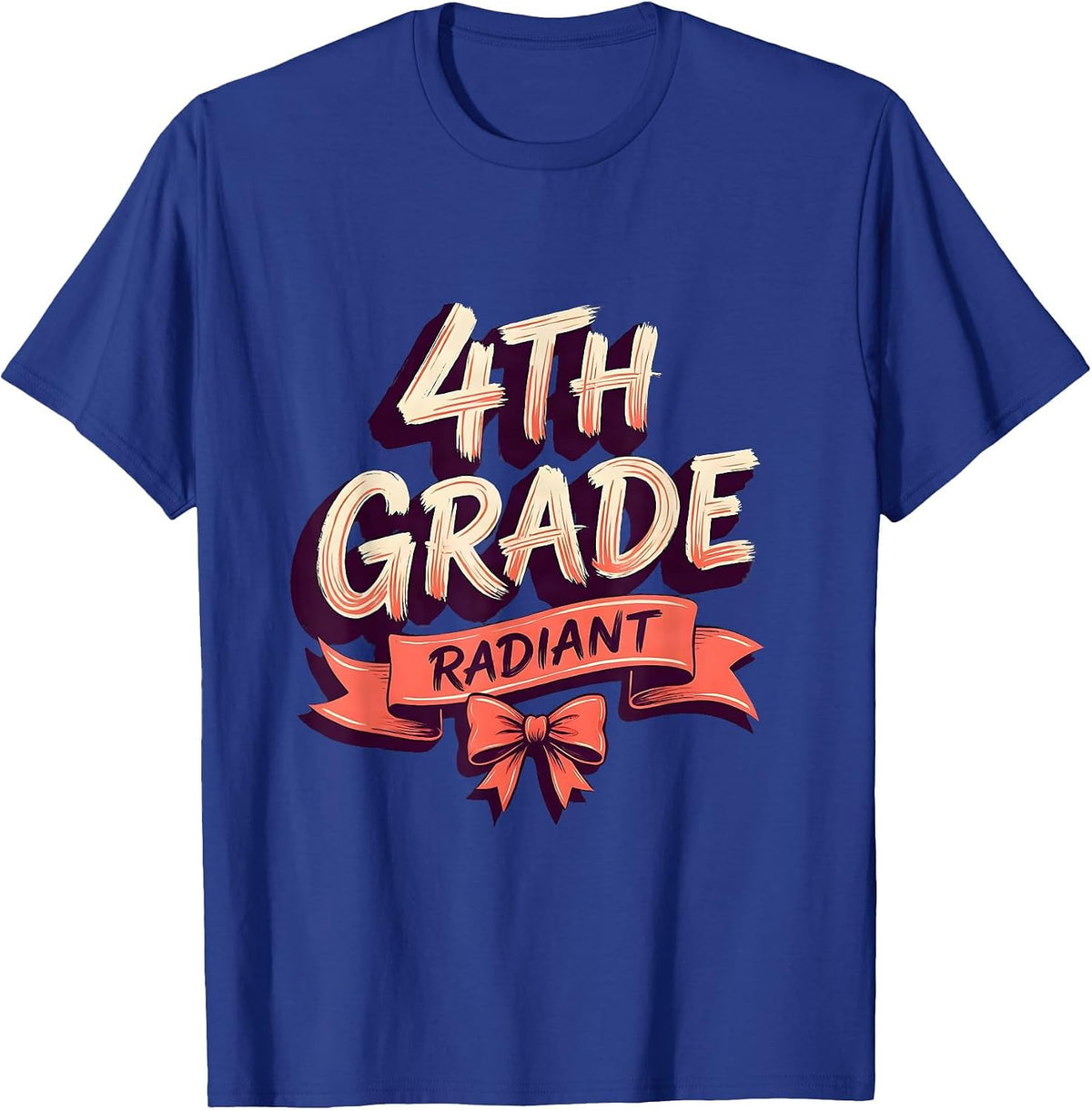 4th Grade Radiant Coquette Bow Back to School Fourth Grade T-Shirt - Royal Blue