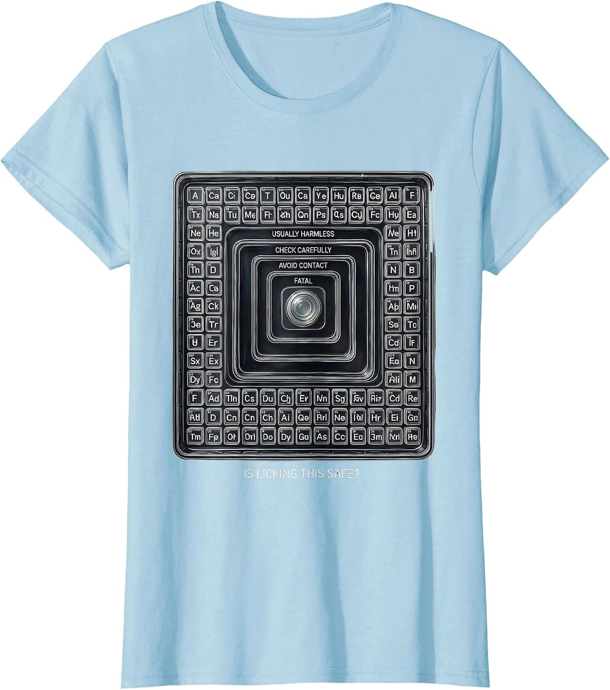 Is Licking This Safe Funny Periodic Table Science Teacher T-Shirt - Baby Blue
