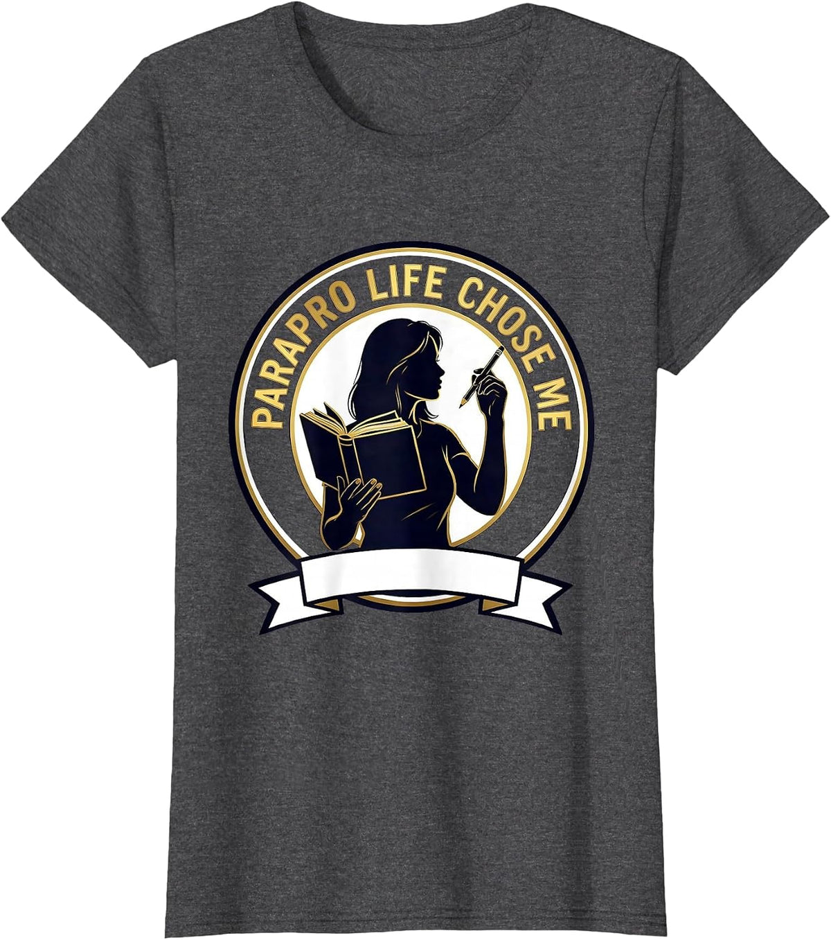 Women's Parapro Life Chose Me Paraprofessional Design T-Shirt - Dark Heather Grey
