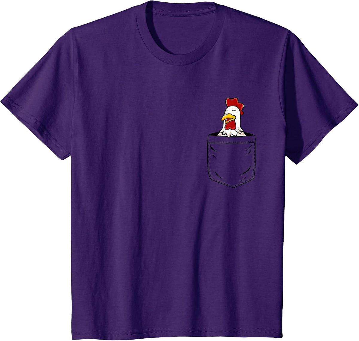 Chicken Lovers Cute Funny Chicken in Pocket T-Shirt - Purple