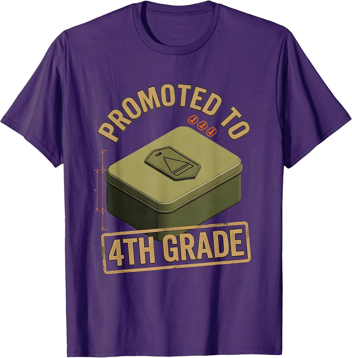 Men's PROMOTED TO 4TH GRADE Camo Fourth Grade Boy Back To School T-Shirt - Purple