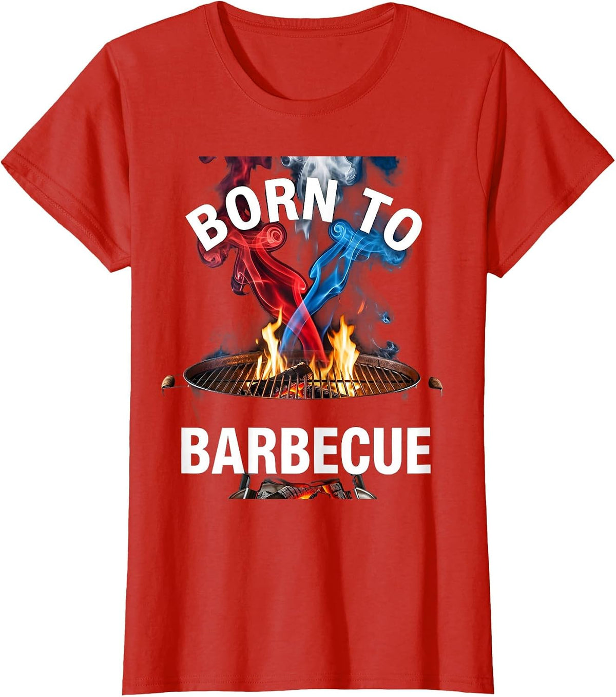 Born to Barbecue Labor Day Grilling Design T-Shirt - Red