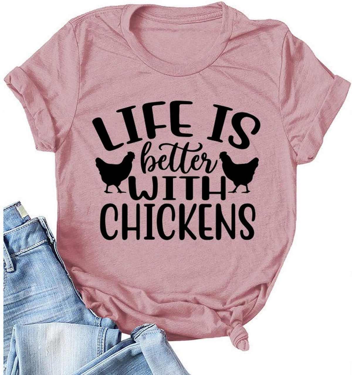Women Life is Better with Chickens T-Shirt - Red