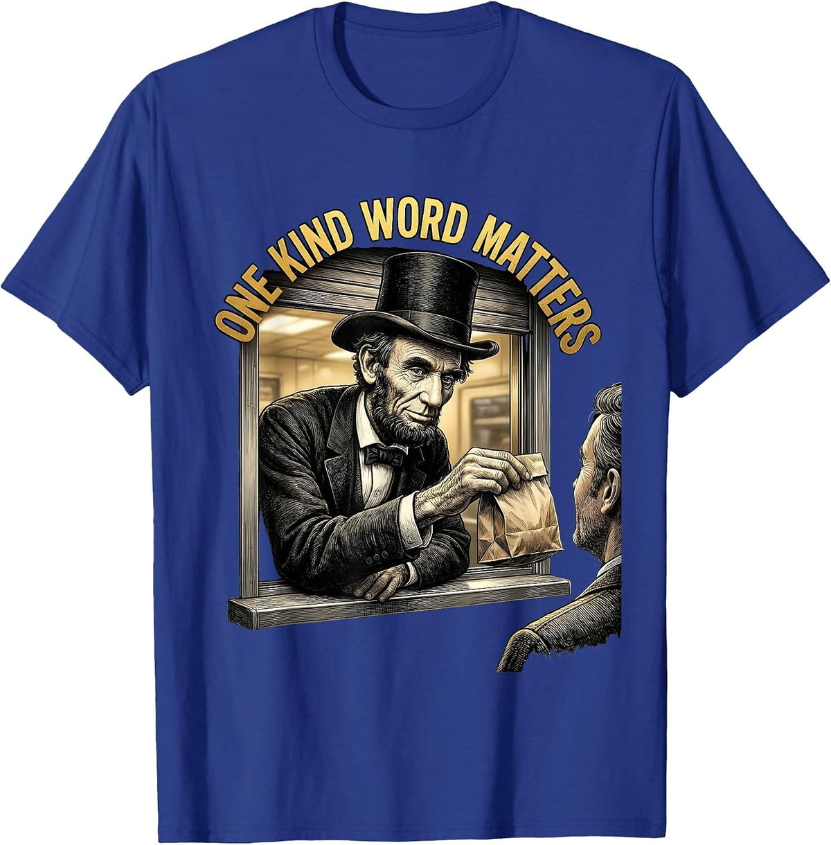 Men's One Kind Word Matters Kindness Design T-Shirt - Royal Blue