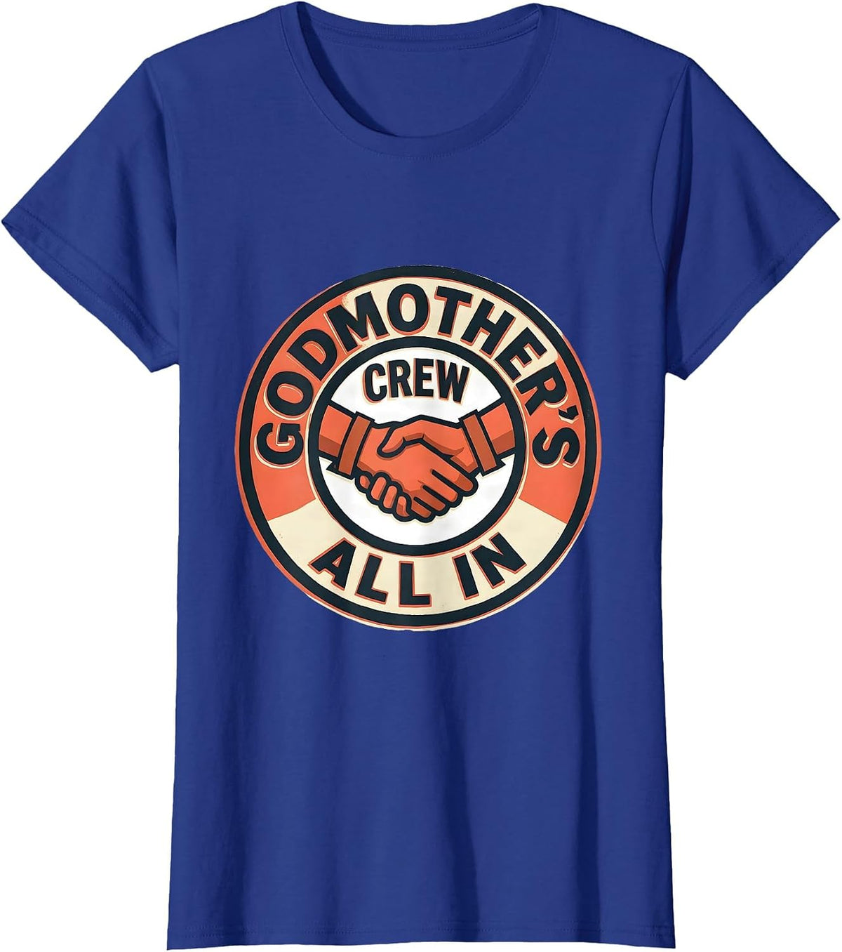 Women's Godmother's Crew All In Defiant Cancer Support Statement T-Shirt - Royal Blue