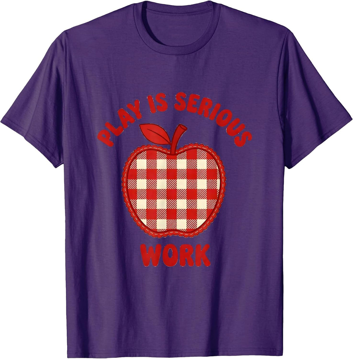 Men's Play Is Serious Work Preschool Teacher Design T-Shirt - Purple