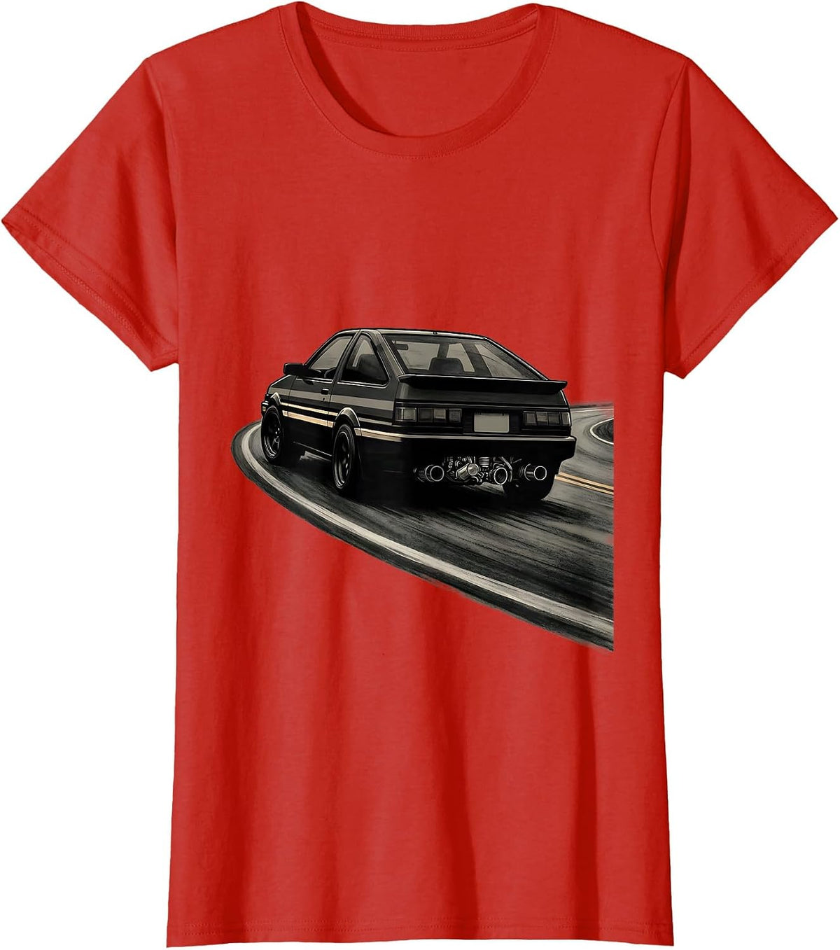 Turbo-Era JDM Coupe Drift Car Retro Tuner Nostalgia T-Shirt - Red