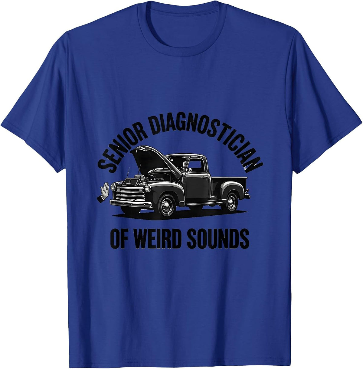 Senior Diagnostician Of Weird Sounds Funny Classic Car Guy T-Shirt - Royal Blue