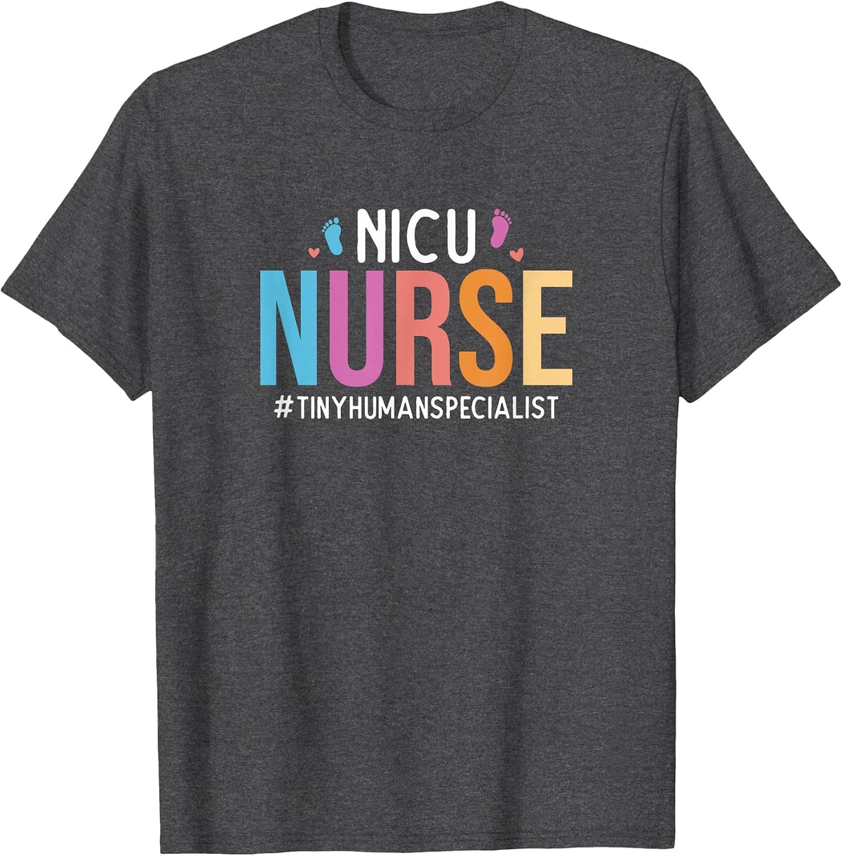 NICU Nurse Tiny Human Specialist Neonatal Intensive Care T-Shirt - Dark Heather Grey