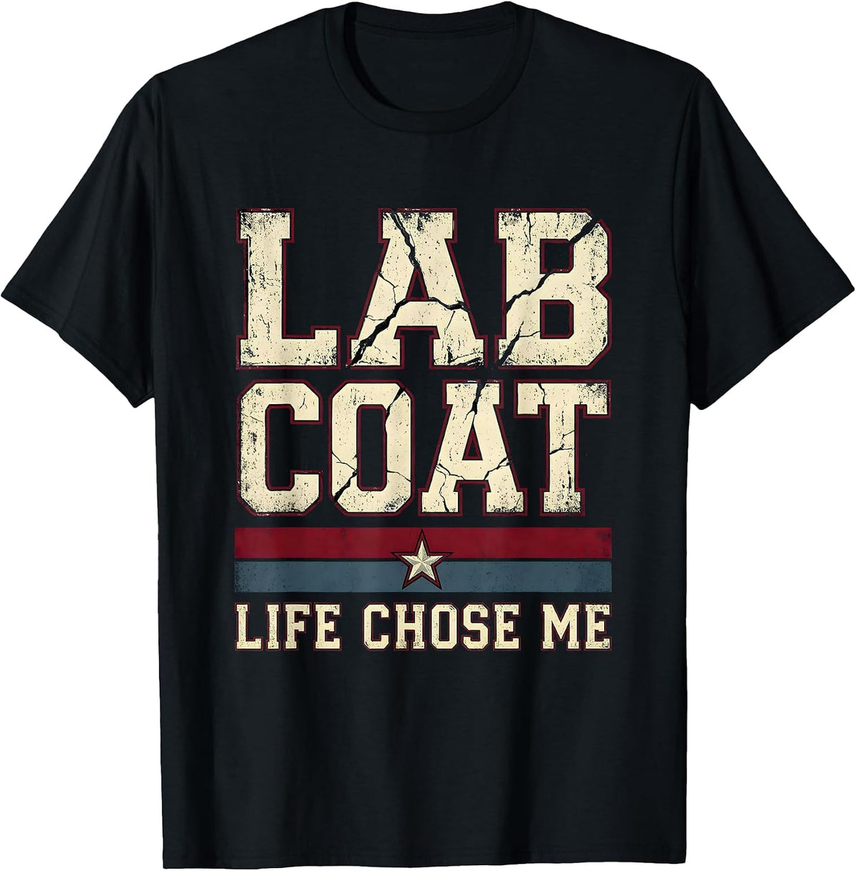 Men's Lab Coat Life Chose Me Science Teacher Design T-Shirt - Black