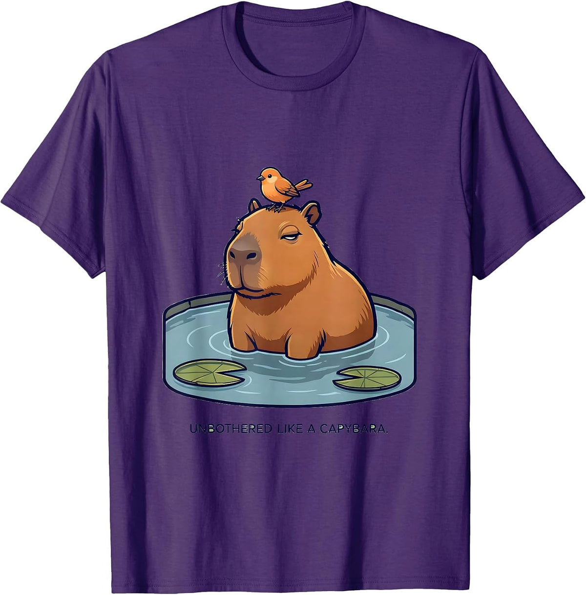 Men's Unbothered Like a Capybara Funny Animal Design T-Shirt - Purple