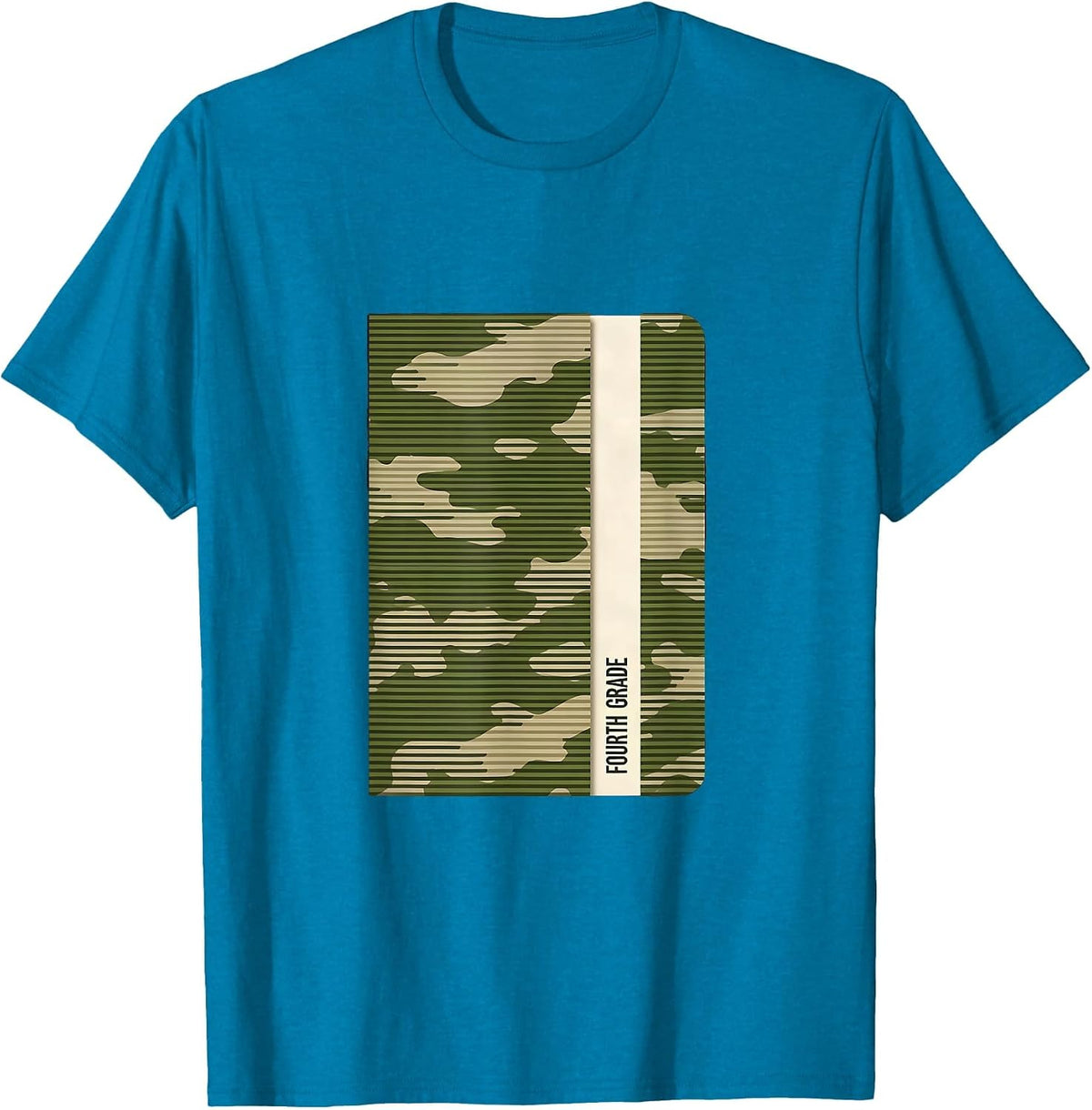 Fourth Grade Camo Back To School Boys Teacher Humor T-Shirt - Sapphire Blue