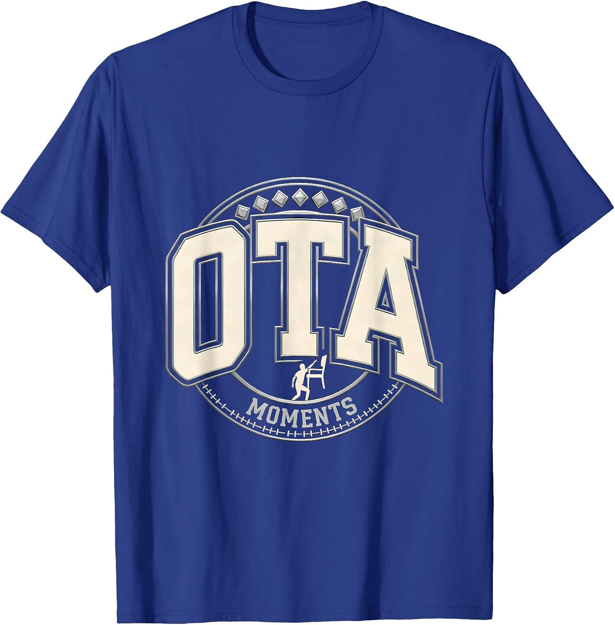 OTA Moments Sparkle Varsity Retro Occupational Therapy OT T-Shirt - Royal Blue