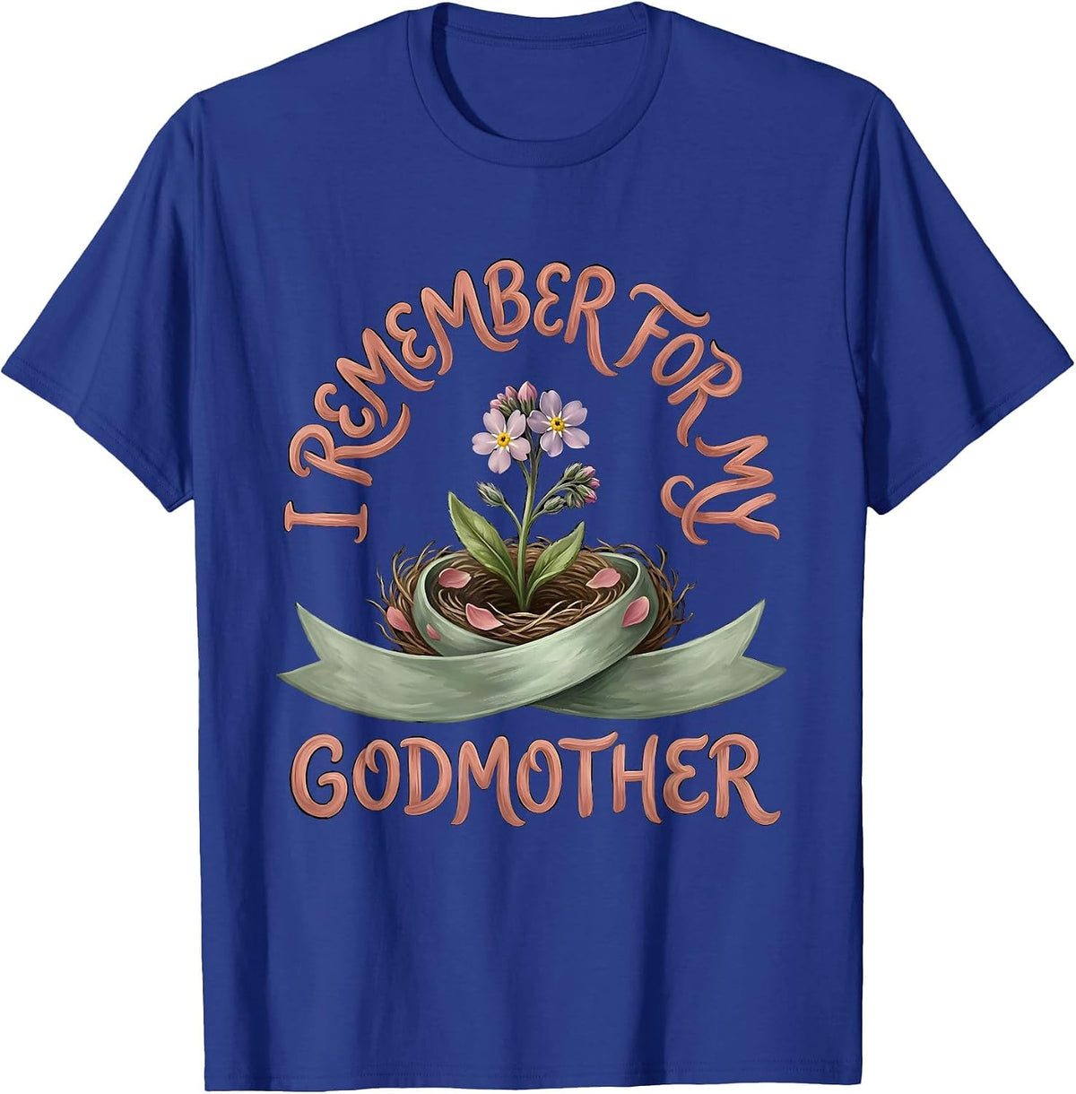 I Remember For My Godmother Boho Tribute Alzheimer Awareness T-Shirt - Royal Blue