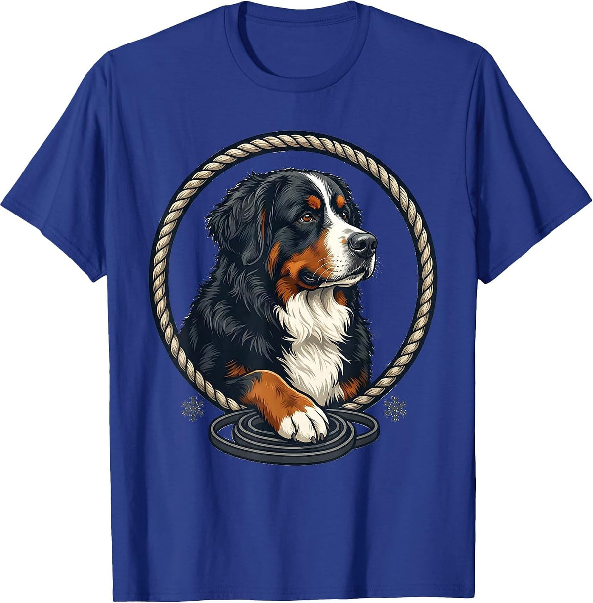 Bernese Mountain Dog Badge Breed Lover Gift T-Shirt - Royal Blue