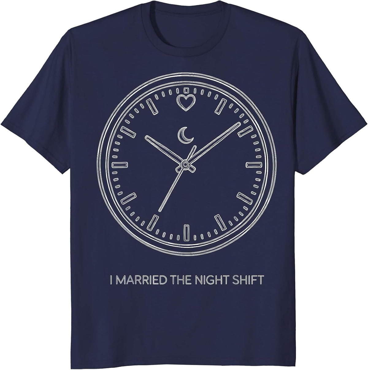 Men's I Married The Night Shift Funny First Responder Spouse T-Shirt - Navy Blue