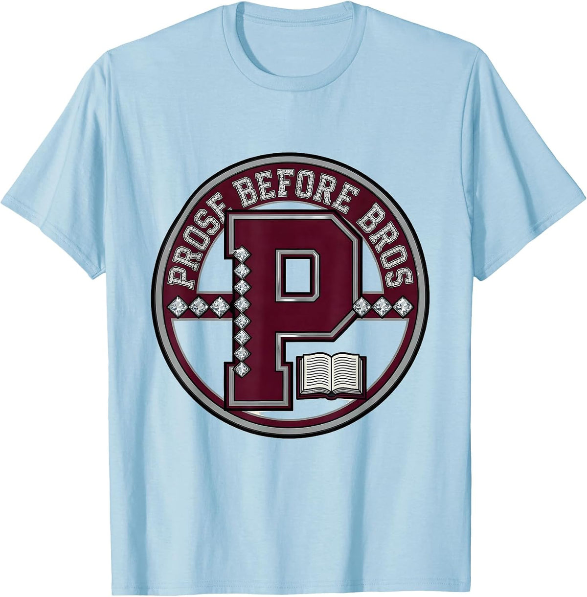 Men's Prose Before Bros English Teacher Design T-Shirt - Baby Blue