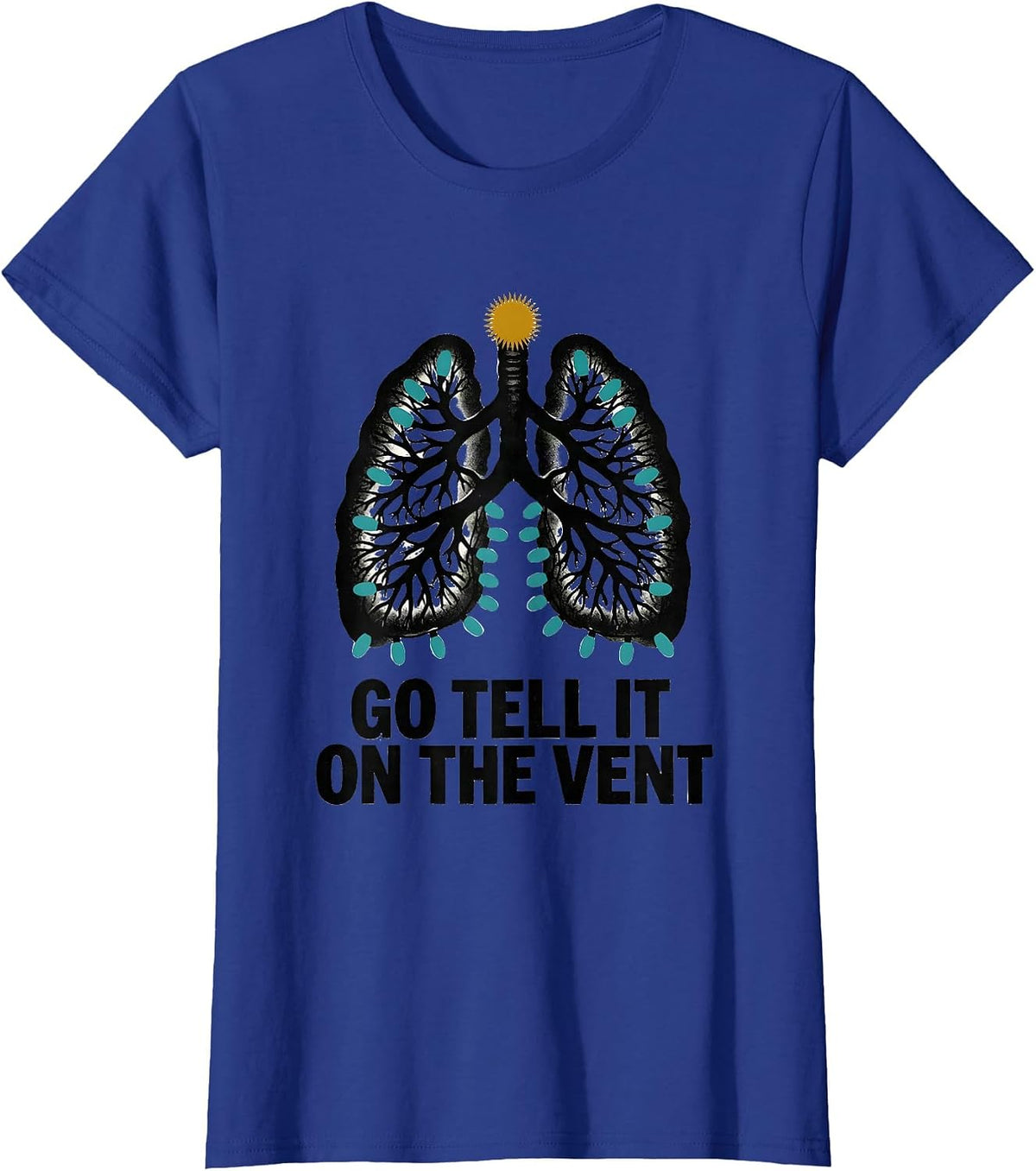 Women's Go Tell It On The Vent Midcentury Modern Respiratory T-Shirt - Royal Blue
